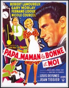 Affiche de "Papa, Maman, la bonne et moi" avec Robert Lamoureux