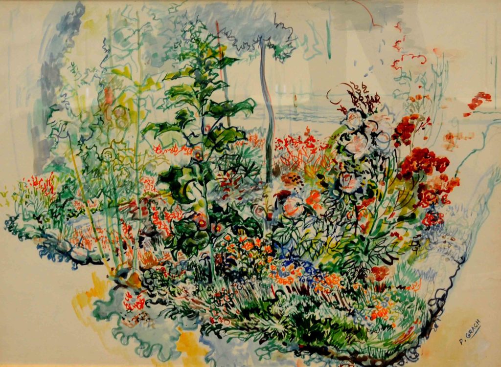 Pierre Grach - Jardin fleuri - 91x70