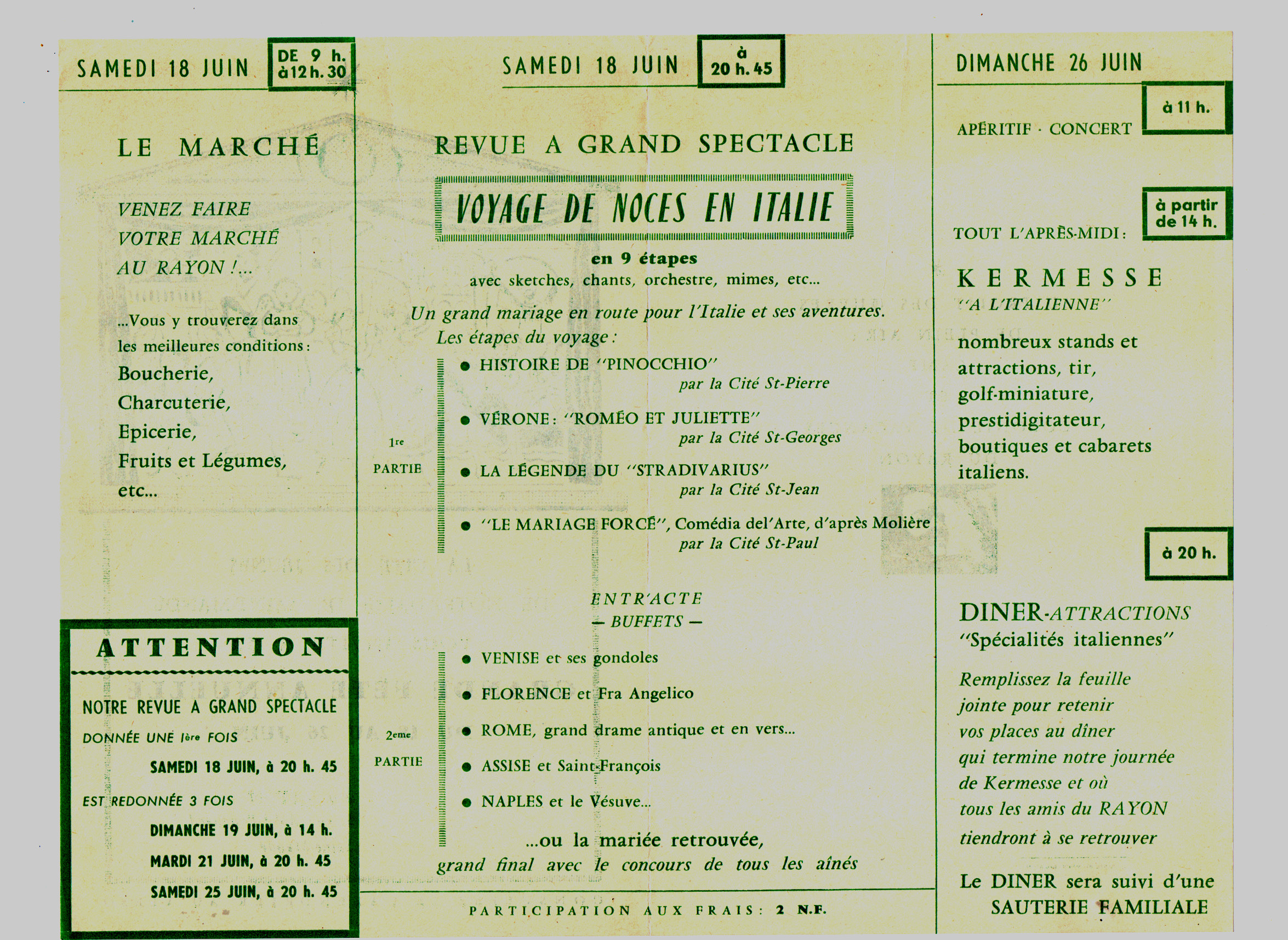 Affiche du Rayon 1960 (verso)