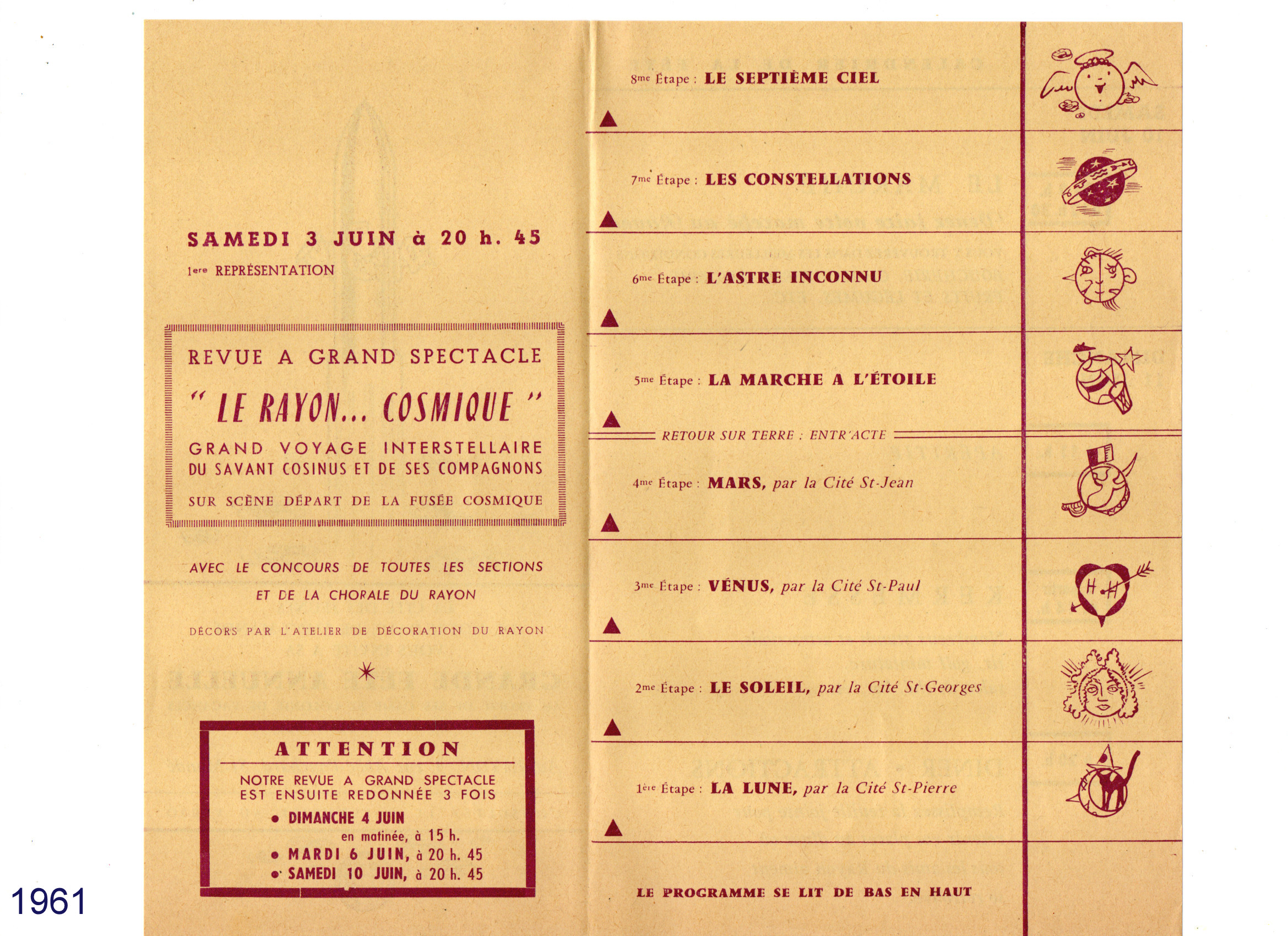 Affiche du Rayon 1961 (verso)