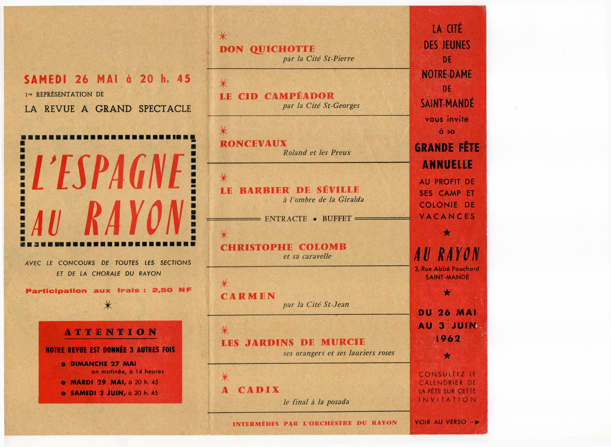 Affiche du Rayon 1962 (verso)