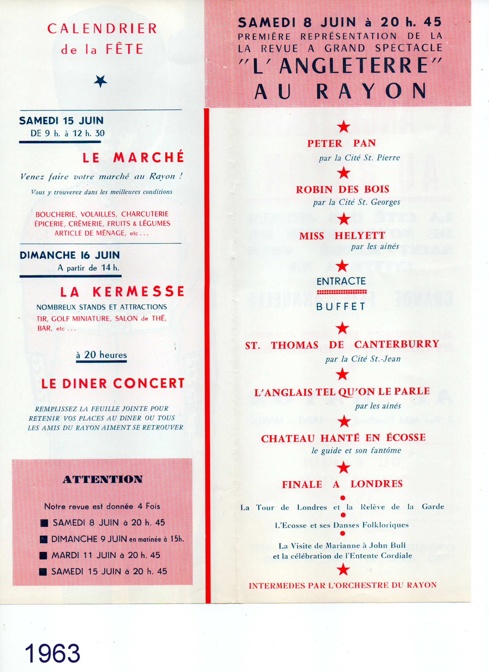 Affiche du Rayon 1963 (verso)