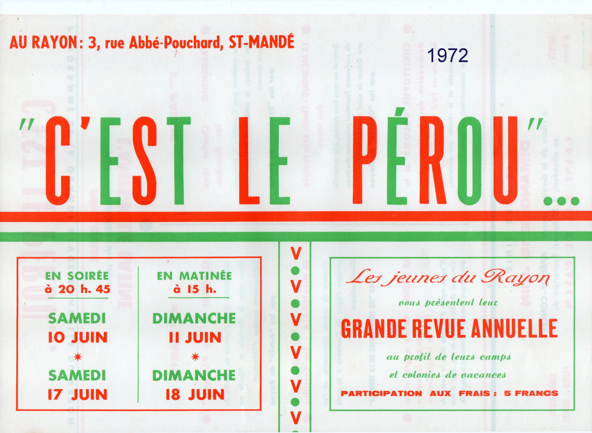 Affiche du Rayon 1972 (recto)